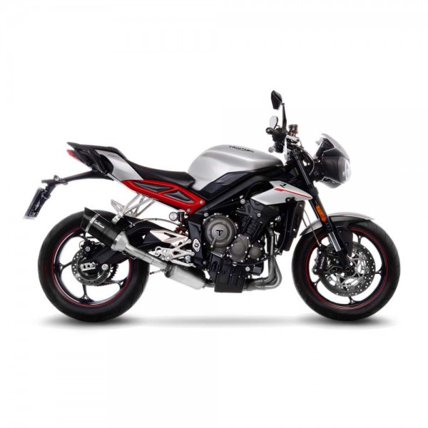 LEOVINCE LV PRO CARBON FIBER SLIP-ON EXHAUST FOR TRIUMPH STREET TRIPLE 765S / R / RS PART # 14287E