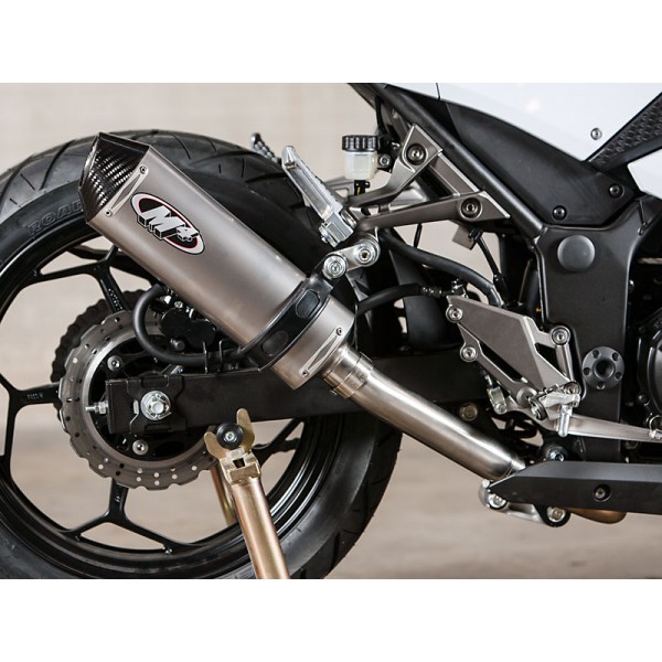 M4 Slip On Titanium Exhaust For Kawasaki Ninja 300 2013-2017 Part # KA3016