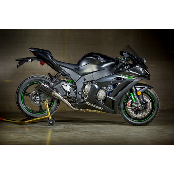 M4 Titanium Catalytic Converter Eliminator Slip On Exhaust For Kawasaki Ninja ZX-10R 2011-2020 Part # KA9934-CE