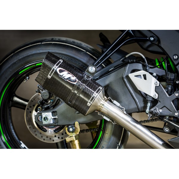M4 Titanium Catalytic Converter Eliminator Slip On Exhaust For Kawasaki Ninja ZX-10R 2011-2020 Part # KA9934-CE