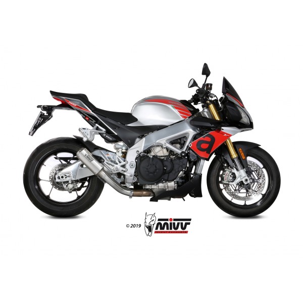 MIVV MK3 STAINLESS STEEL SLIP-ON EXHAUST FOR APRILIA TUONO V4 1100 2018-2020 PART # A.012.SM3X