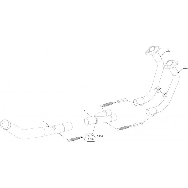 MIVV NO-KAT PIPE STAINLESS STEEL HEADERS FOR KAWASAKI NINJA 400 2018-2020 PART # K.047.C1