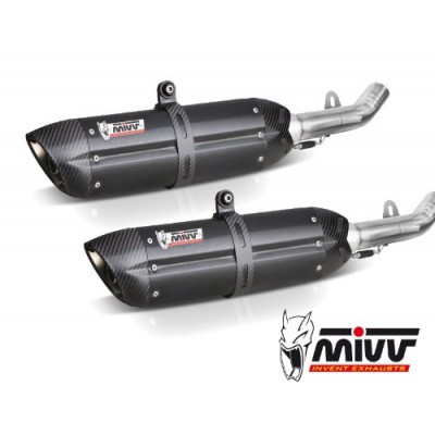MIVV BLACK STEEL 2X SLIP ON GP EXHAUST FOR KAWASAKI Z1000 2013 PART #K.025.L9