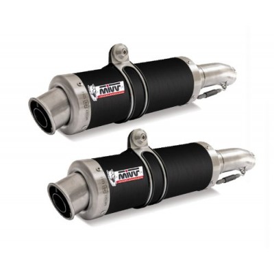MIVV BLACK STEEL 2X SLIP ON GP EXHAUST FOR KAWASAKI Z1000 2013 PART #K.025.LXB
