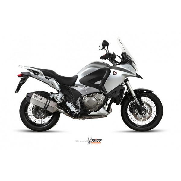 MIVV STAINLESS STEEL CARBON CAP EXHAUST FOR HONDA CROSSTOURER 1200 2012 PART #H.045.LRX