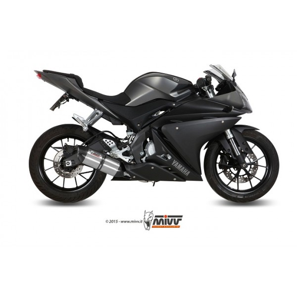 MIVV STAINLESS STEEL CARBON CAP EXHAUST FOR YAMAHA YZF-R125 2014 PART #Y.047.L7