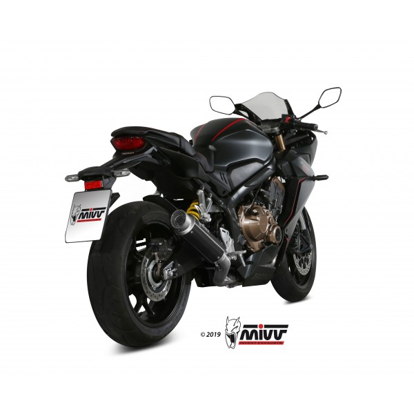 MIVV GP PRO BLACK STAINLESS STEEL FULL EXHAUST SYSTEM FOR HONDA CBR650R 2019-2020 PART # H.072.LXBP