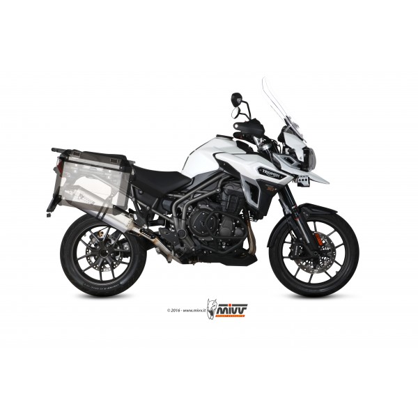 MIVV SPEED EDGE STAINLESS STEEL SLIP-ON EXHAUST FOR TRIUMPH TIGER 1200 2016-2020 PART # T.015.LRX