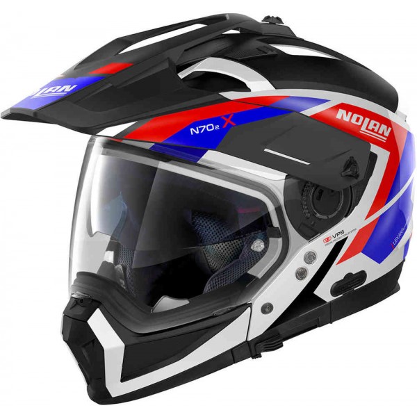 Nolan N70-2X Grandes Alpes N-com Metal White Blue Helmet
