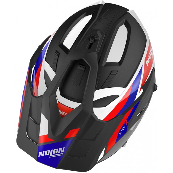 Nolan N70-2X Grandes Alpes N-com Metal White Blue Helmet