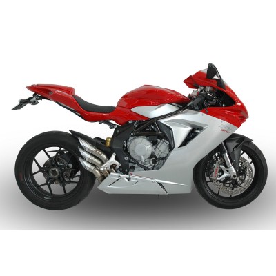QD Exhaust Power-Gun Silver Version Exhaust For MV Agusta F3 800 Part # AMVA0010001-1