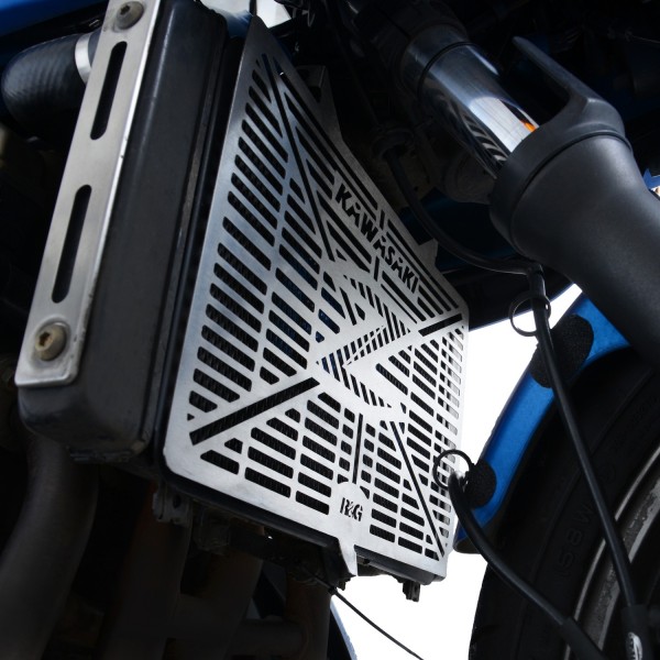 R&G Racing Branded Radiator Guard For Kawasaki Ninja 1000 2013-2019 Part # BRG0003SS
