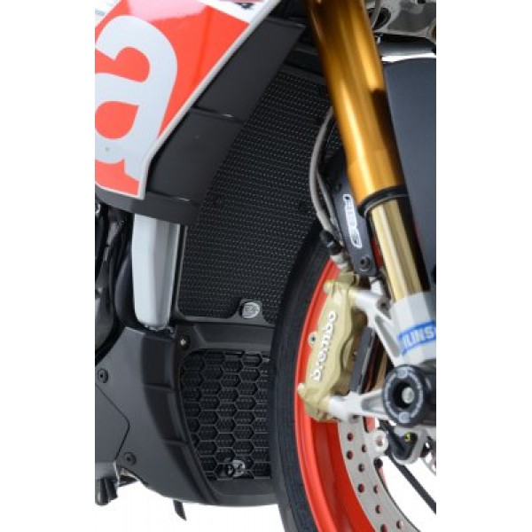 R&G Racing Black Oil Cooler Guard For Aprilia RSV4 RR / RF 2015-2018 Part # OCG0025BK