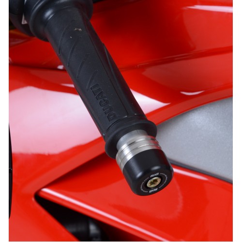 R&G Racing Black Bar End Sliders For Ducati Panigale V4 / S Part # BE0116BK