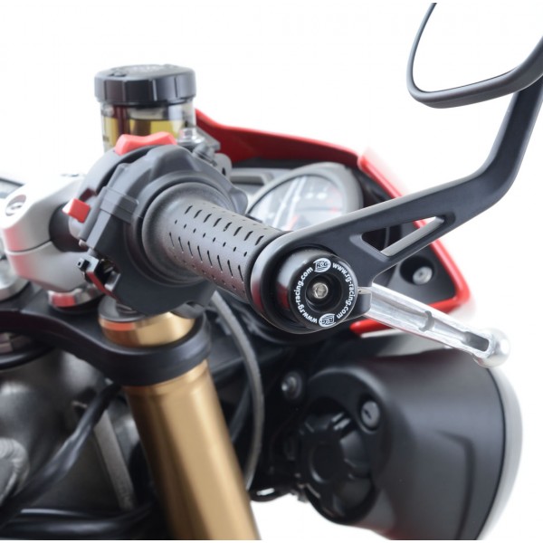 R&G Racing Black Bar End Sliders For Triumph Bonneville Bobber 2017-2018 Part # BE0102BK