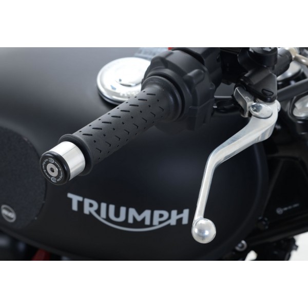 R&G Racing Black Bar End Sliders For Triumph Street Twin 2016-2018 Part # BE0104BK