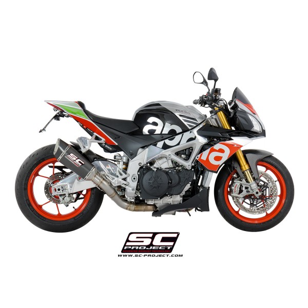 SC-PROJECT SC1-R MUFFLER CARBON FIBER WITH CARBON END CAP SLIP-ON EXHAUST FOR APRILIA TUONO V4 / RSV4 PART # A16-T90C
