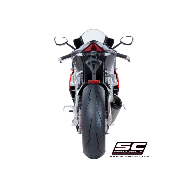 SC-PROJECT S1 MUFFLER LOW POSITION TITANIUM WITH CARBON CAP FOR APRILIA RSV4 RF/ RR 2018-2020 PART # A18-LT41T