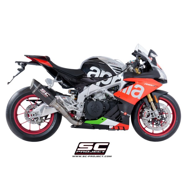 SC-PROJECT SC1-R MUFFLER CARBON FIBER WITH CARBON CAP FOR APRILIA RSV4 RF/ RR 2018-2020 PART # A18-T90C