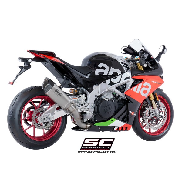SC-PROJECT SC1-R MUFFLER TITANIUM WITH CARBON CAP FOR APRILIA RSV4 RF/ RR 2018-2020 PART # A18-T90T