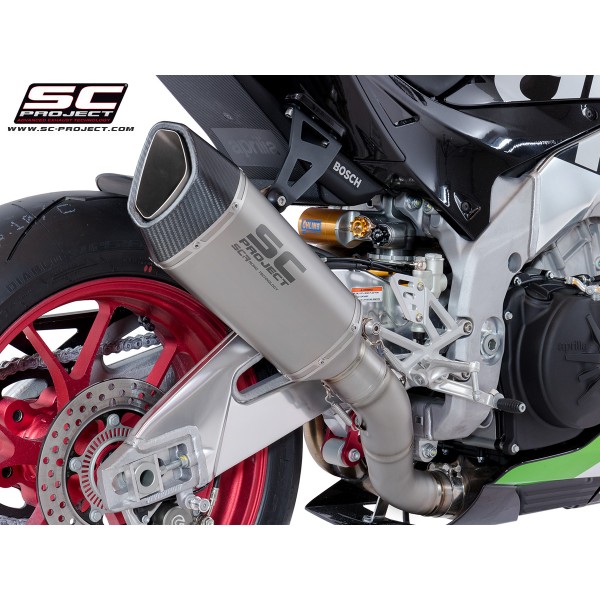 SC-PROJECT SC1-R MUFFLER TITANIUM WITH CARBON CAP FOR APRILIA RSV4 RF/ RR 2018-2020 PART # A18-T90T