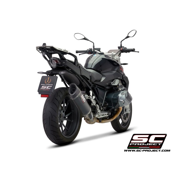 SC-PROJECT SC1-R MUFFLER CARBON FIBER WITH CARBON FIBER END CAP FOR BMW R 1250 R 2019-2020 PART # B35-93C