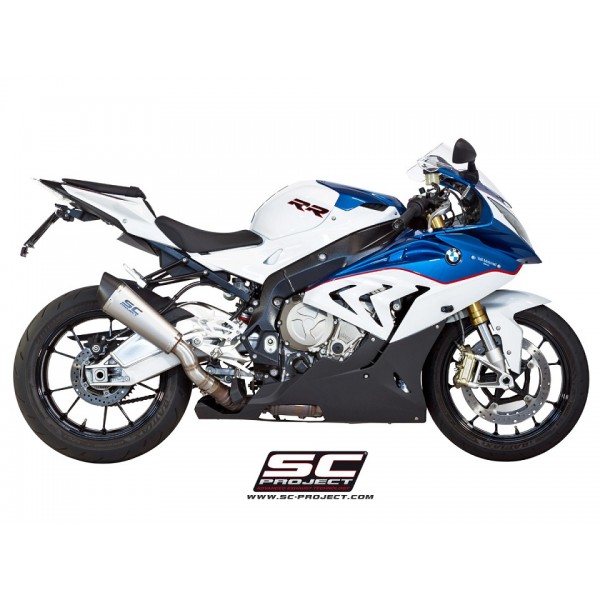 SC-PROJECT CONIC SILENCER TITANIUM WITH CARBON FIBER END CAP EXHAUST FOR BMW S 1000 RR 2015-2016 PART # B20-34T