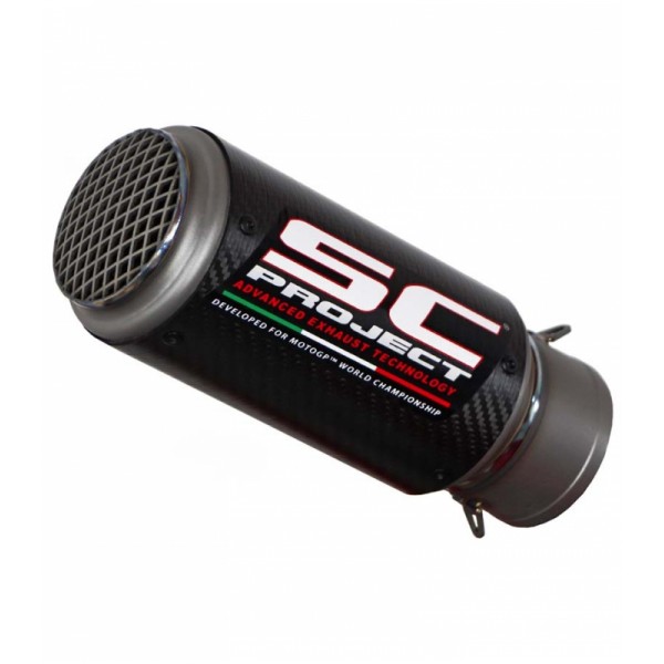 SC-PROJECT CR-T MUFFLER MATT CARBON FIBER WITH TITANIUM MESH ON THE EXIT PIPE EXHAUST FOR BMW S 1000 R PART # B27-T36CR