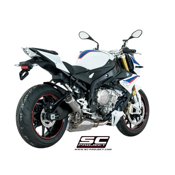SC-PROJECT CR-T MUFFLER FULL TITANIUM WITH TITANIUM MESH ON THE EXIT PIPE EXHAUST FOR BMW S 1000 R PART # B27-T36TR