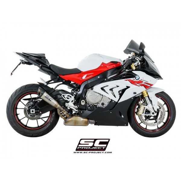 SC-PROJECT S1 MUFFLER TITANIUM WITH CARBON FIBER END CAP EXHAUST FOR BMW S 1000 RR 2017-2018 PART # B25-T41T