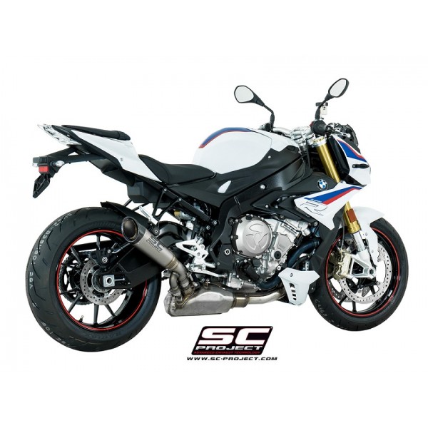SC-PROJECT S1 MUFFLER TITANIUM WITH CARBON FIBER END CAP EXHAUST FOR BMW S 1000 R PART # B27-T41T