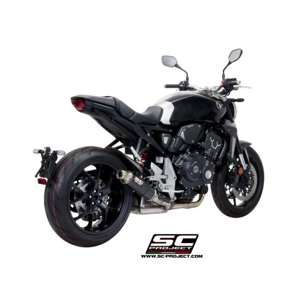 SC-PROJECT GP-M2 MUFFLER CARBON FIBER WITH CNC MACHINED EXIT PIPE FOR HONDA CB1000R NEO SPORT CAFE PART # H27-18C
