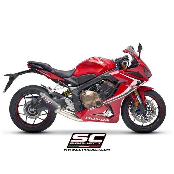 SC-PROJECT FULL EXHAUST SYSTEM 4-1 WITH SC1-M MUFFLER CARBON FIBER WITH CARBON FIBER END CAP FOR HONDA CBR650R 2019-2020 PART # H31-C115C