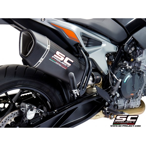 SC-PROJECT SC1-R MUFFLER CARBON FIBER WITH CARBON FIBER END CAP FOR KTM 790 DUKE PART # KTM12A-91C