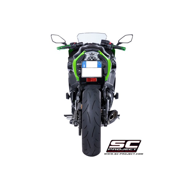 SC-PROJECT SC1-R GT MUFFLER FULL EXHAUST SYSTEM 2-1 TITANIUM WITH CARBON FIBER END CAP FOR KAWASAKI NINJA 650 PART # K26B-C103T