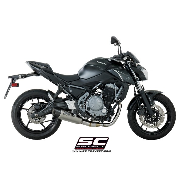 SC-PROJECT FULL EXHAUST SYSTEM 2-1 WITH SC1-R GT MUFFLER TITANIUM WITH CARBON END CAP FOR KAWASAKI Z650 PART # K26A-C103T