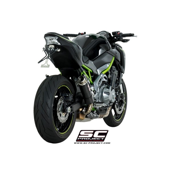 SC-PROJECT GP M2 MUFFLER CARBON FIBER WITH CNC MACHINE EXIT PIPE FOR KAWASAKI Z900 PART # K25-18C