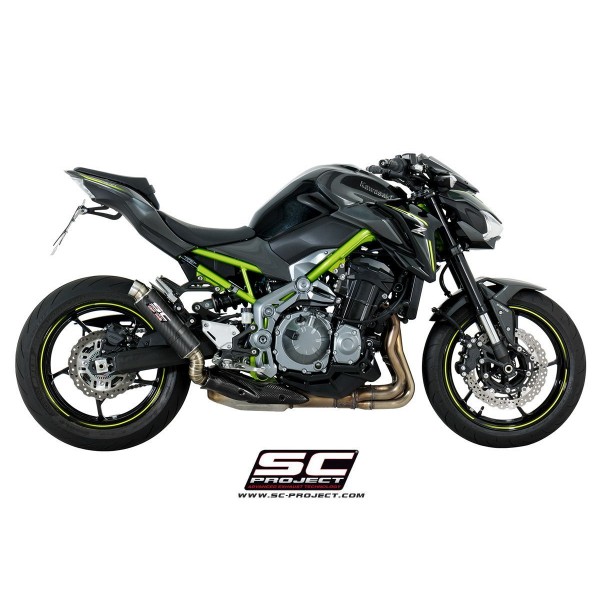 SC-PROJECT GP M2 MUFFLER CARBON FIBER WITH CNC MACHINE EXIT PIPE FOR KAWASAKI Z900 PART # K25-18C