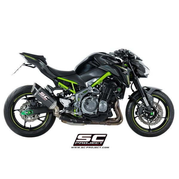 SC-PROJECT SC1-R MUFFLER CARBON FIBER WITH CARBON FIBER END CAP FOR KAWASAKI Z900 PART # K25-90C