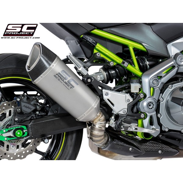 SC-PROJECT SC1-R MUFFLER TITANIUM WITH CARBON FIBER END CAP FOR KAWASAKI Z900 PART # K25-90T