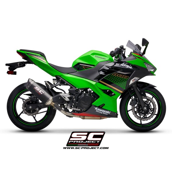 SC-PROJECT SC1-M MUFFLER CARBON FIBER WITH CARBON FIBER END CAP FOR KAWASAKI NINJA 400 2018-2020 PART # K31-116C