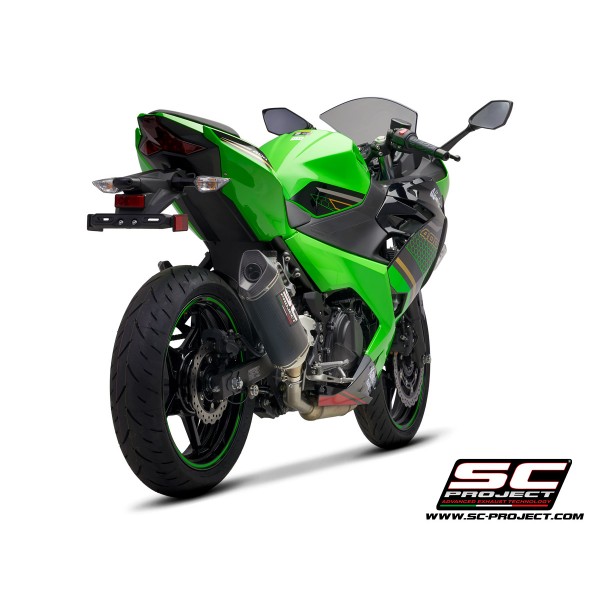 SC-PROJECT SC1-M MUFFLER CARBON FIBER WITH CARBON FIBER END CAP FOR KAWASAKI NINJA 400 2018-2020 PART # K31-116C