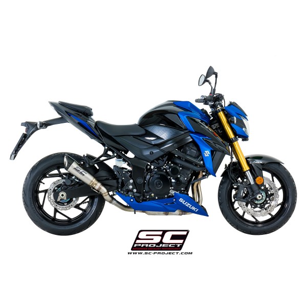 SC-PROJECT S1 MUFFLER TITANIUM WITH CARBON FIBER END CAP FOR SUZUKI GSX-S750 2017-2020 PART # S15-T41T