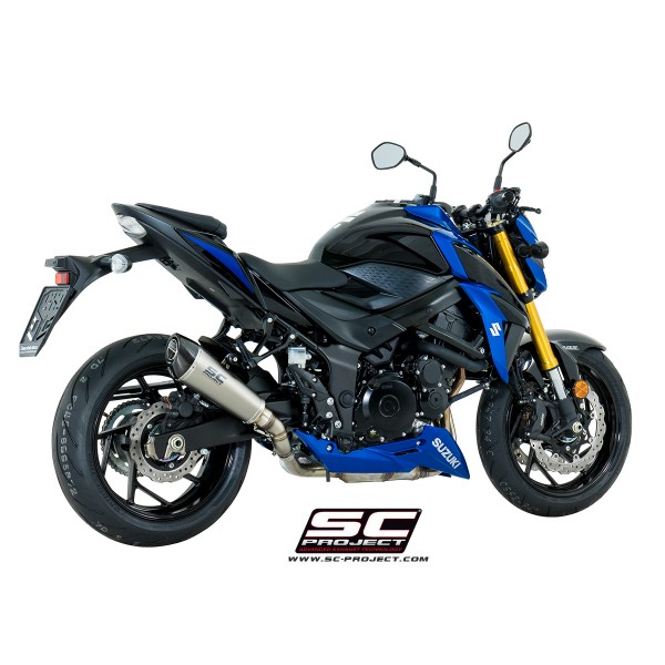 SC-PROJECT CONIC SILENCER TITANIUM WITH CARBON FIBER END CAP FOR SUZUKI GSX-S750 2017-2020 PART # S15-34T