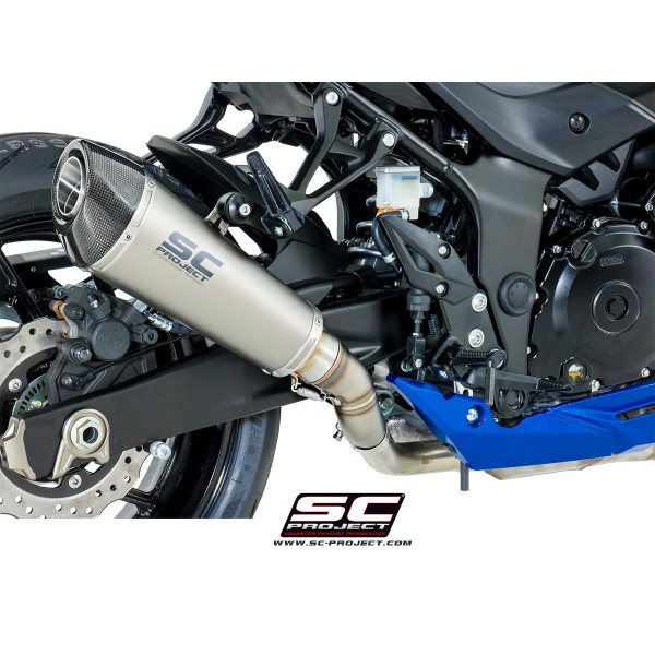 SC-PROJECT CONIC SILENCER TITANIUM WITH CARBON FIBER END CAP FOR SUZUKI GSX-S750 2017-2020 PART # S15-34T