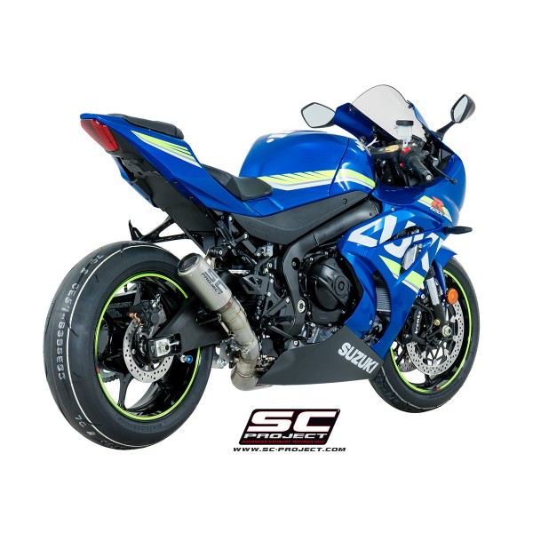 SC-PROJECT CR-T MUFFLER TITANIUM WITH TITANIUM MESH ON EXIT PIPE FOR SUZUKI GSX-R1000 PART # S16-T36TR