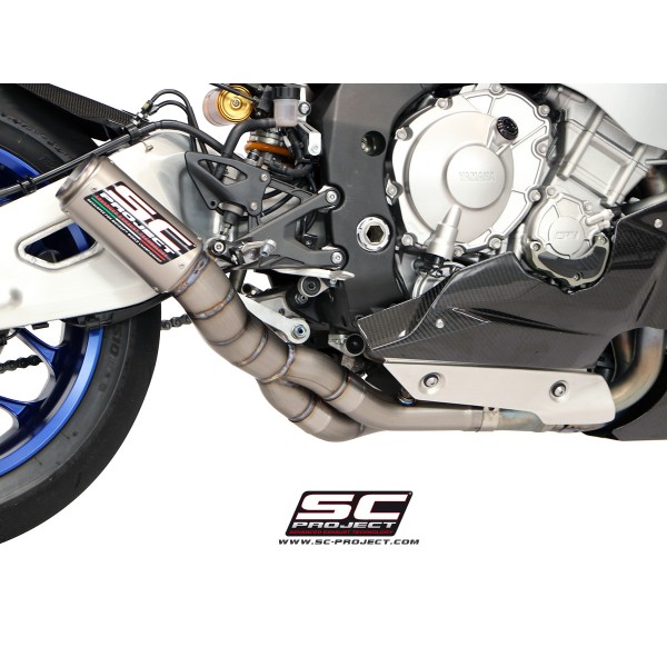 SC-PROJECT D-CAT EXHAUST SYSTEM WITH CR-T SILENCER TITANIUM MESH ON THE EXIT OF SILENCER FOR YAMAHA YZF-R1 PART # Y11-DET36TR