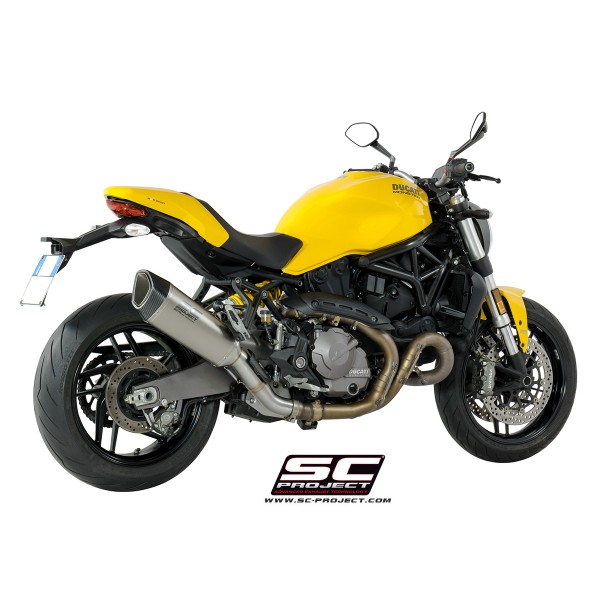 SC-PROJECT SC1-R MUFFLER TITANIUM WITH CARBON END CAP FOR DUCATI MONSTER 821 2018-2021 PART # D25-91T