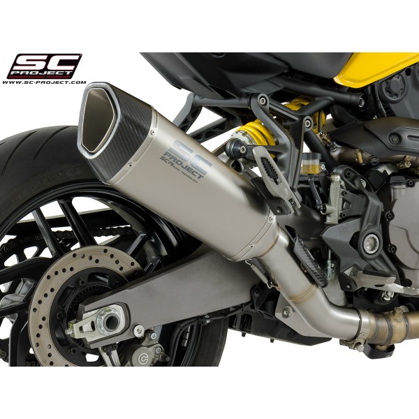 SC-PROJECT SC1-R MUFFLER TITANIUM WITH CARBON END CAP FOR DUCATI MONSTER 821 2018-2021 PART # D25-91T