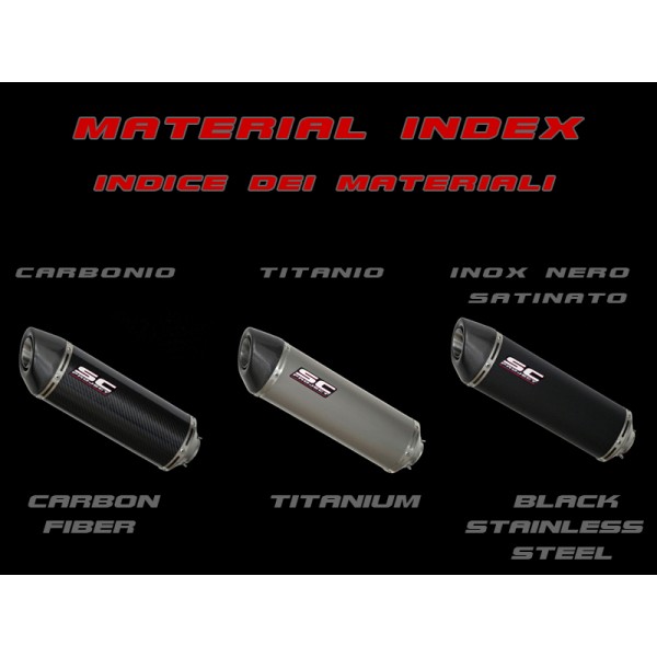 SC-PROJECT PAIR OF OVAL SILENCER TITANIUM WITH CARBON FIBER END CAP FOR DUCATI 848 2007 PART # D01-16T